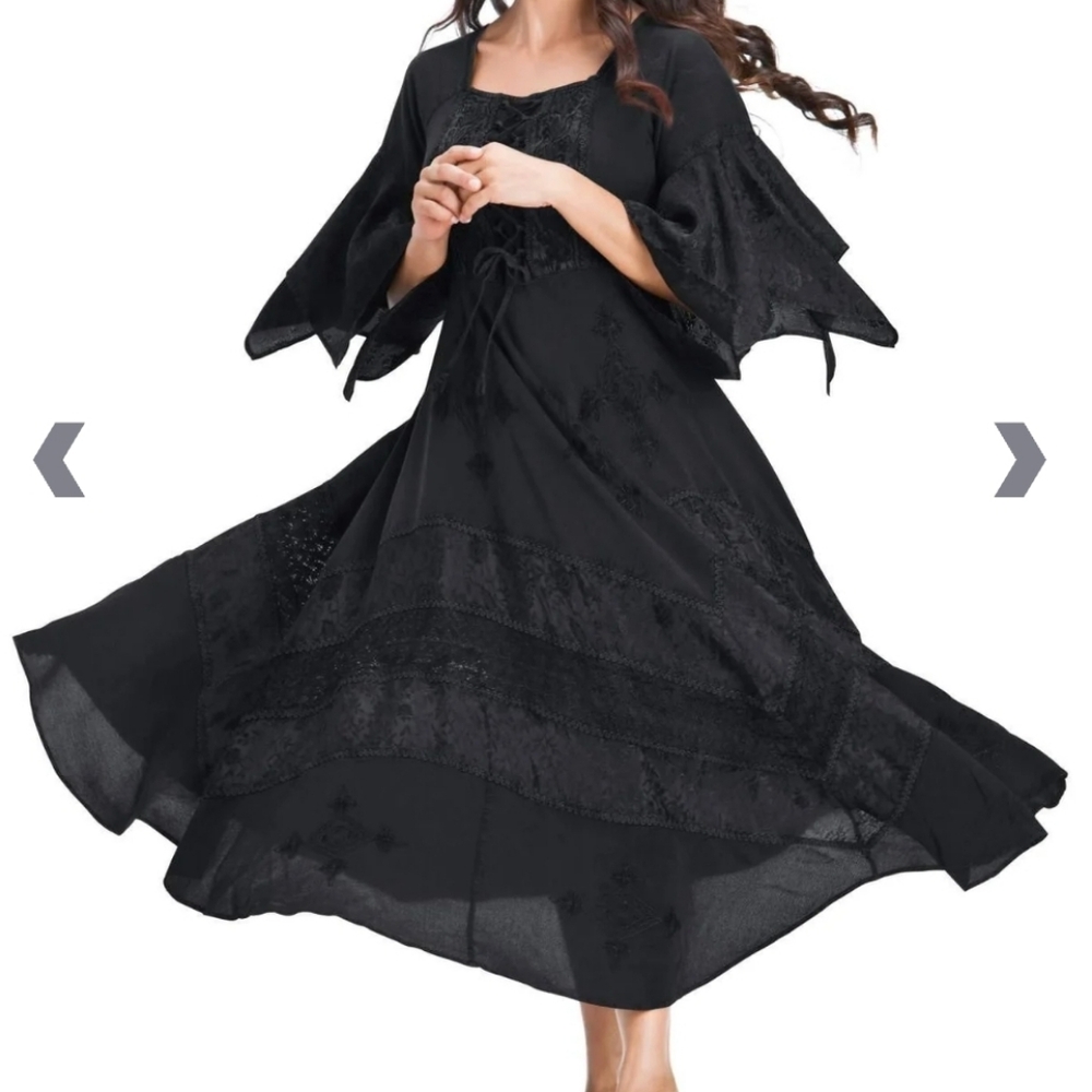 Holy Clothing Black Belladonna Maxi Dress 2X